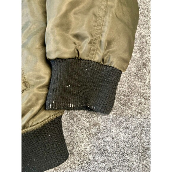 Guess Mens Bomber Jacket Size Large Olive Casual Streetwear Utility Style Winter - Picture 3 of 8